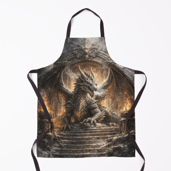 Item preview, Stone Throne Dragon – Dark Fantasy Guardian designed and sold by DrakariArt.