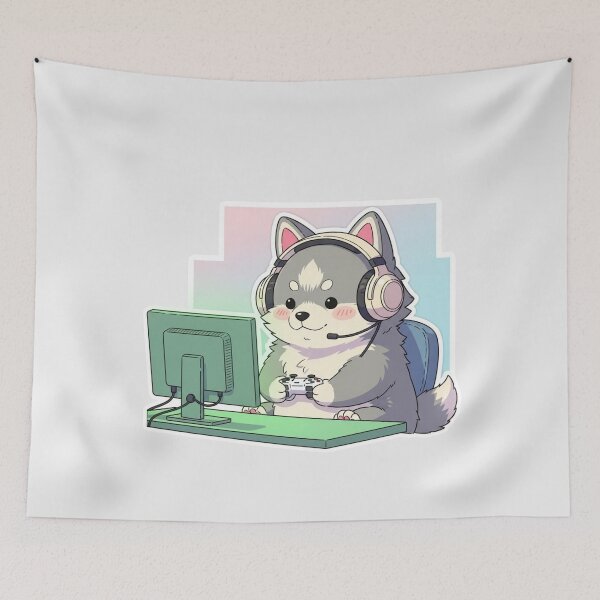 Item preview, Kawaii Gamer Puppy – Cozy Streamer Aesthetic designed and sold by soletstudio.