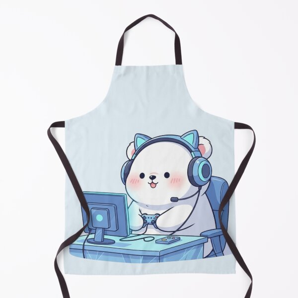 Item preview, Cute Gamer Polar Bear – Kawaii Blue Gaming Aesthetic designed and sold by soletstudio.