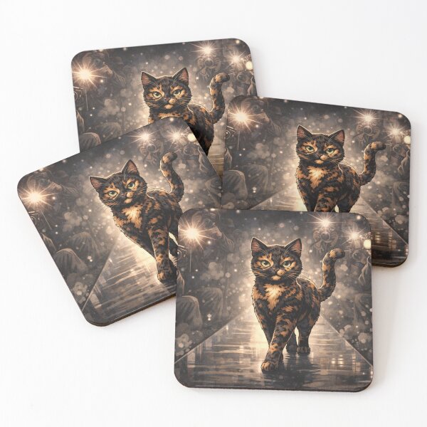 Item preview, Noir Runway Queen – Tortoiseshell Cat Fashion Icon designed and sold by MeowMoodArt.