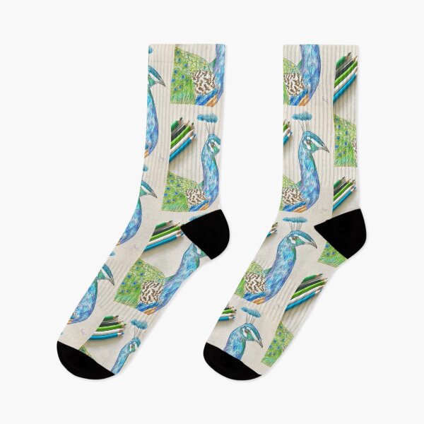 Item preview, Peacock Color Pencil Drawing Art Stickers Prints Posters Wall Art Magnet Home Coffee Cup Decoration TShirt Stationary Notebook Magnet Hat Kitchen Work School Office Redbubble Shop designed and sold by Saritas Boutique Shop.