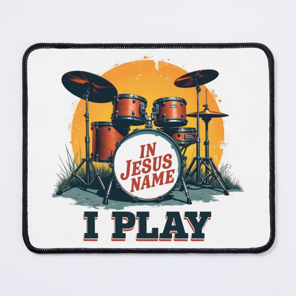 Item preview, In Jesus Name I Play Drummer designed and sold by LunaMagicStudio.