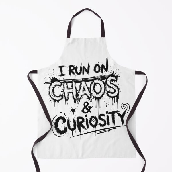 Item preview, I Run on Chaos & Curiosity - Grunge Typographic Design designed and sold by LockjowArt.