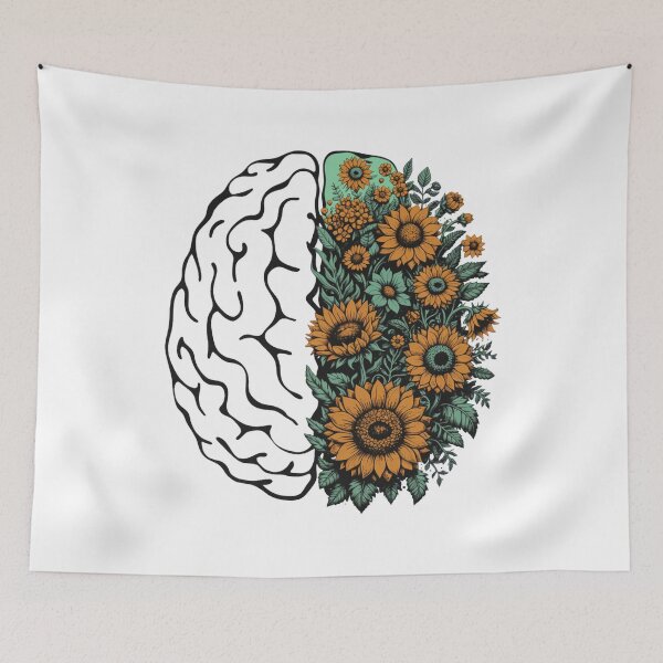 Item preview, Retro Blooming Brain Psychology Art designed and sold by SignumShop.
