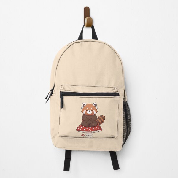 Item preview, Kawaii Red Panda Meditating on Mushroom – Cute Cottagecore Art designed and sold by soletstudio.