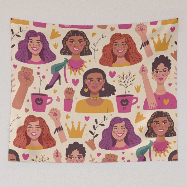Item preview, Empowered Women Seamless Pattern – Diverse Girl Power Celebration   designed and sold by Midnight Veil Designs.