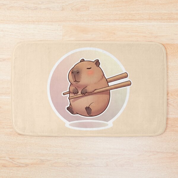 Item preview, Kawaii Capybara with Chopsticks – Cute Ramen Lover designed and sold by soletstudio.