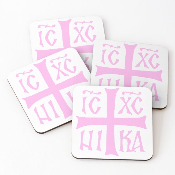 Item preview, Pastel pink ICXC NIKA Orthodox Christogram designed and sold by kncarter.