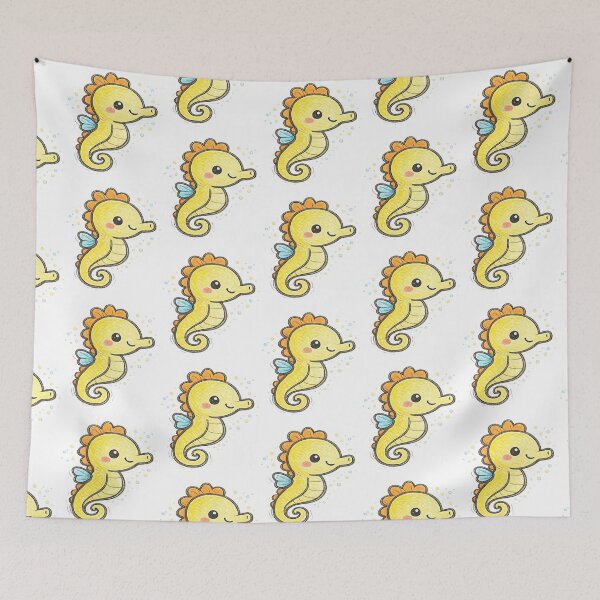 Item preview, Seahorse Toddler Style Drawing, Crayon Style Art designed and sold by LEFTERIS-DESIGN.