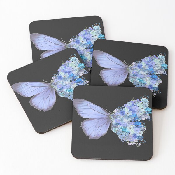 Item preview, Blooming Metamorphosis – Blue Butterfly Floral Art designed and sold by simpleyetcanva.