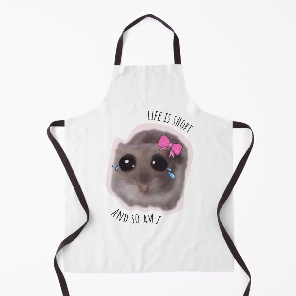 Item preview, Life is short and so am i - Sad hamster with big eyes and a pink bow designed and sold by GosiaArtGarden.