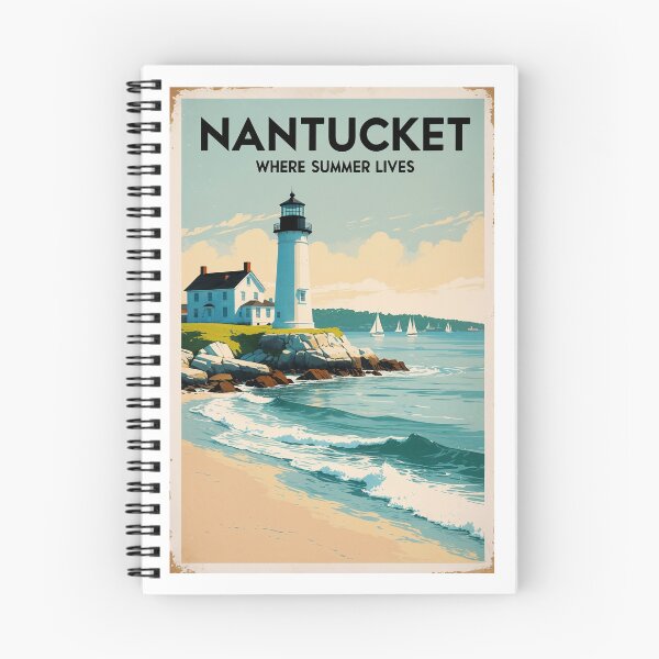 Item preview, Nantucket Lighthouse Retro Travel Art Print designed and sold by bobparduephoto.