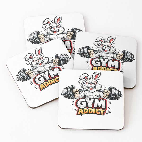 Item preview, Gym Addict – Muscular Bunny with Dumbbell | Funny Fitness Motif designed and sold by Mavriboy.