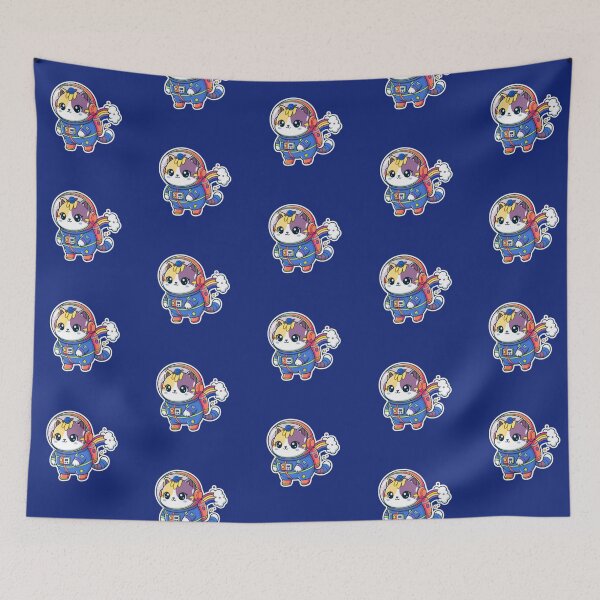 Item preview, rainbow astronaut cat designed and sold by KUKI DESIGNS.