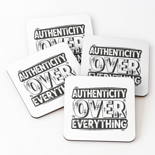 Item preview, Authenticity Over Everything - Bold Grunge Halftone Motivational Quote designed and sold by LockjowArt.