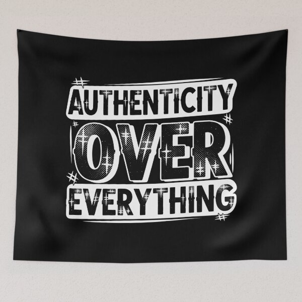 Item preview, Authenticity Over Everything - Bold Grunge Halftone Motivational Quote designed and sold by LockjowArt.