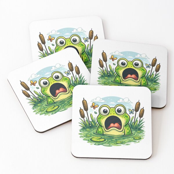 Item preview, Surprised frog in the marsh designed and sold by FroggyOnly.