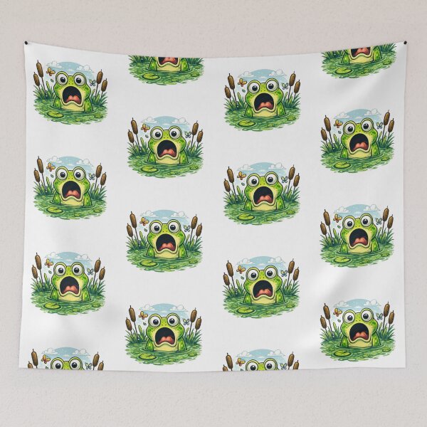 Item preview, Surprised frog in the marsh designed and sold by FroggyOnly.