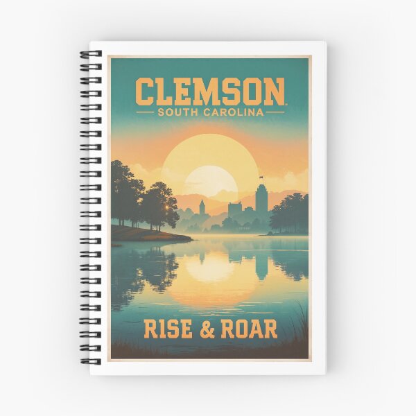 Item preview, Clemson Sunrise Retro Travel Poster designed and sold by bobparduephoto.