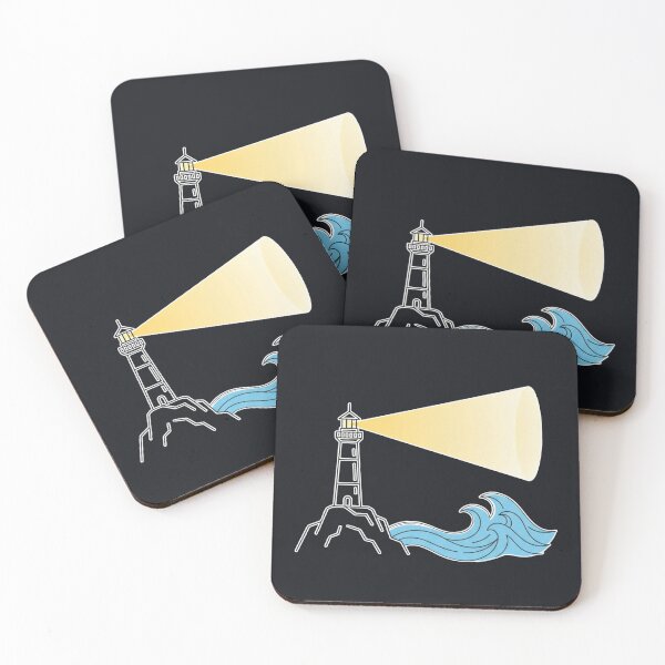 Item preview, Minimal Lighthouse Beam Coastal Wave Sticker designed and sold by EimSol.