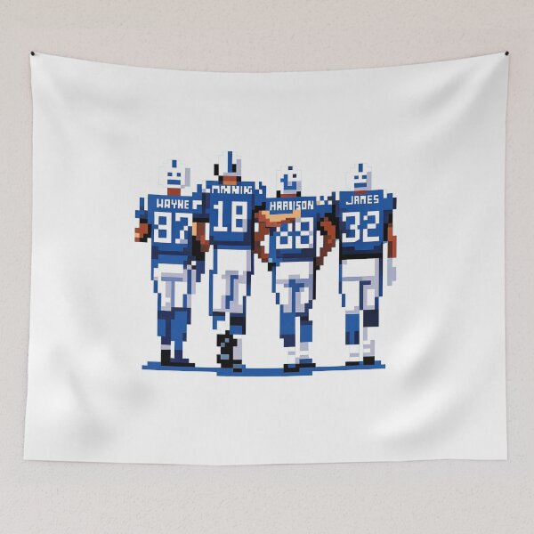 Item preview, Indianapolis Colts Legends 8-Bit Tribute – Manning, Wayne, Harrison & James designed and sold by TheArtOfCar.