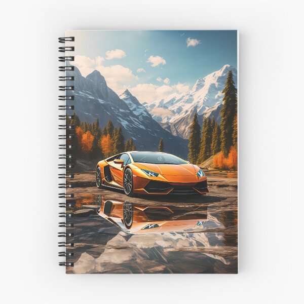Item preview, Powerful Orange Sports Car Reflecting In Calm Alpine Mountain Water designed and sold by RevUpDesign.