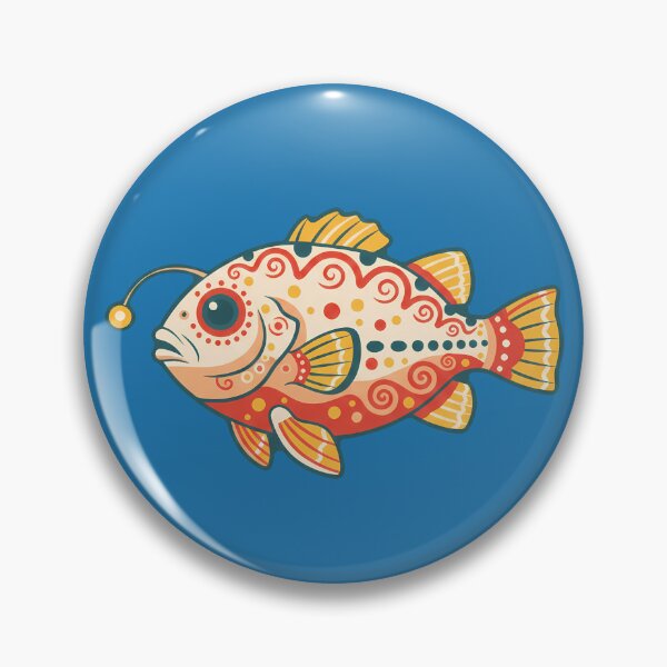 Item preview, Folk Art Anglerfish – Scandinavian Folk Art by heidiannemorris © designed and sold by FOLK ART FUSION by heidiannemorris.