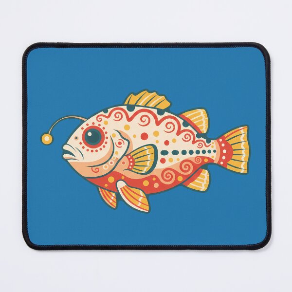 Item preview, Folk Art Anglerfish – Scandinavian Folk Art by heidiannemorris © designed and sold by FOLK ART FUSION by heidiannemorris.