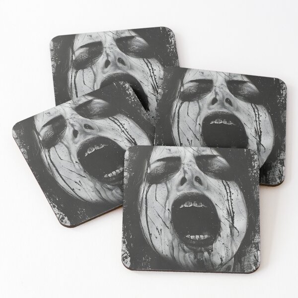 Item preview, Screaming Girl Portrait - Dark Charcoal Horror Sketch designed and sold by QNTR CULT.