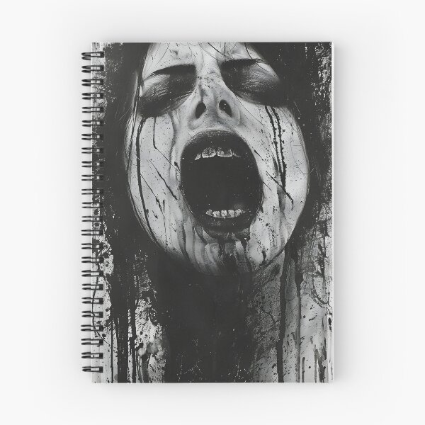 Item preview, Screaming Girl Portrait - Dark Charcoal Horror Sketch designed and sold by QNTR CULT.