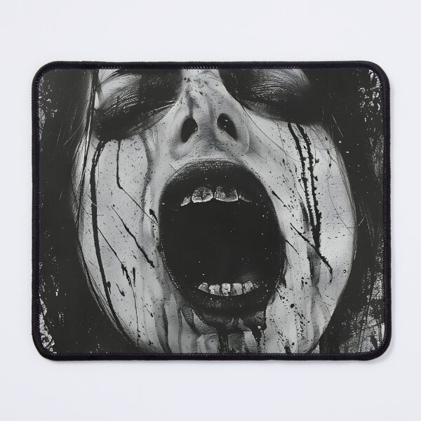Item preview, Screaming Girl Portrait - Dark Charcoal Horror Sketch designed and sold by QNTR CULT.