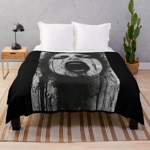 Item preview, Screaming Girl Portrait - Dark Charcoal Horror Sketch designed and sold by QNTR CULT.