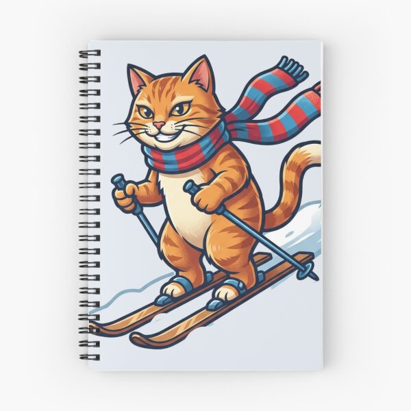 Item preview, Extreme Skiing Ginger Cat - Winter Adventure Mode designed and sold by HappySproutArt.