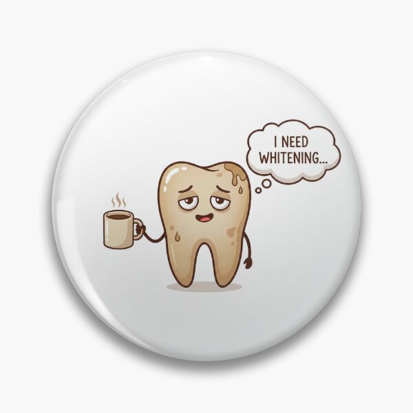 Item preview, ​I Need Whitening - Funny Coffee Stained Tooth Cartoon designed and sold by DrToothStudio.