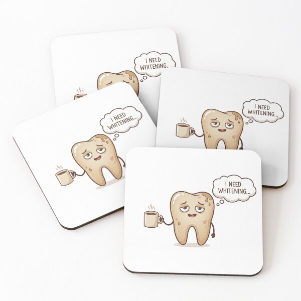 Item preview, ​I Need Whitening - Funny Coffee Stained Tooth Cartoon designed and sold by DrToothStudio.