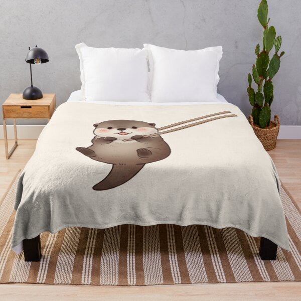 Item preview, Cute Kawaii Otter with Chopsticks – Adorable Sushi Lover Cartoon Animal designed and sold by soletstudio.