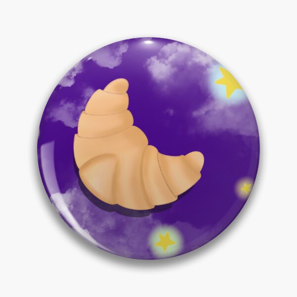 Artikelvorschau, Croissant Lila Dunkle Nacht Sterne Gebäck Gelb Aufkleber Drucke Poster Wandkunst Magnet Zuhause Kaffeetasse Dekoration T-Shirt Schreibwaren Notizbuch Magnet Hut Küche Arbeit Schule Büro Redbubble Shop entworfen und verkauft von Saritas Boutique Shop.