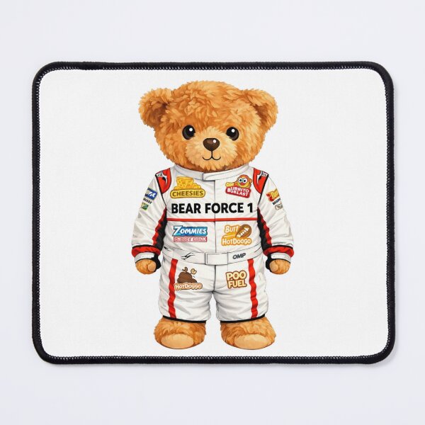 Item preview, Bear Force 1: Funny Racing Driver Teddy Bear Illustration ?️ designed and sold by CuteBear87.