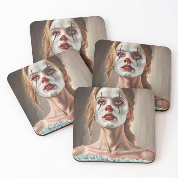 Item preview, Performance of Femininity - Original painting of a woman in clown makeup designed and sold by EmilyDewsnap.