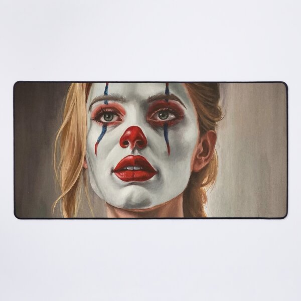 Item preview, Performance of Femininity - Original painting of a woman in clown makeup designed and sold by EmilyDewsnap.