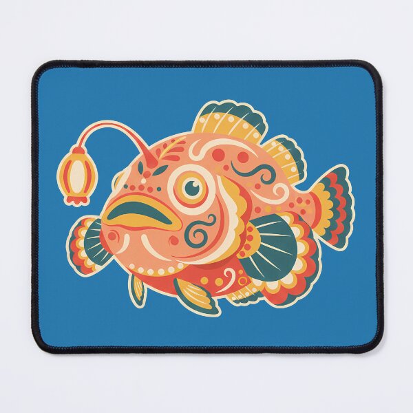 Item preview, Folk Art Anglerfish – Scandinavian Folk Art by heidiannemorris © designed and sold by FOLK ART FUSION.