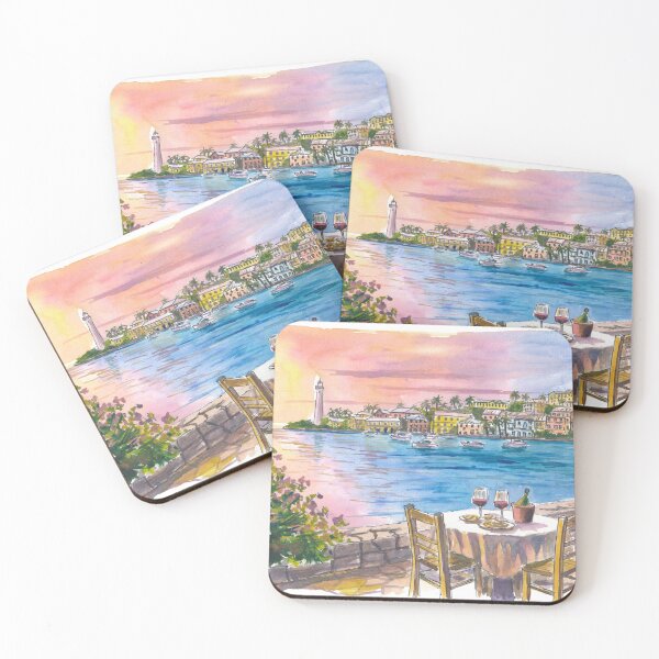 Item preview, Romantic Dinner at Bermuda Harbor with Sunset and Ocean View designed and sold by artshop77.
