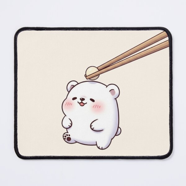 Item preview, Kawaii Mochi Bear with Chopsticks – Cute Anime Aesthetic designed and sold by soletstudio.