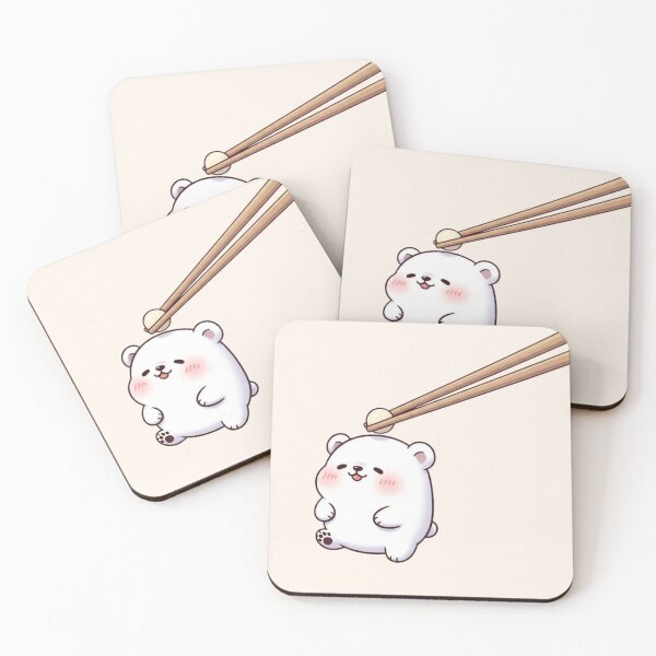 Item preview, Kawaii Mochi Bear with Chopsticks – Cute Anime Aesthetic designed and sold by soletstudio.