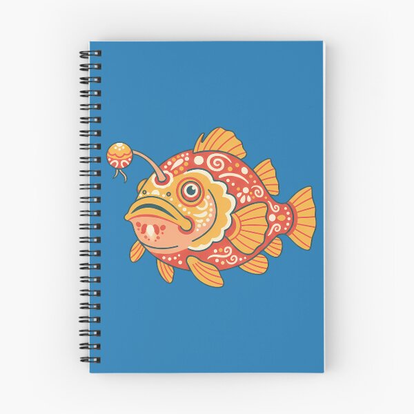 Item preview, Folk Art Orange Anglerfish – Scandinavian Folk Art by heidiannemorris © designed and sold by FOLK ART FUSION.