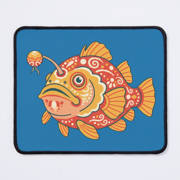Item preview, Folk Art Orange Anglerfish – Scandinavian Folk Art by heidiannemorris © designed and sold by FOLK ART FUSION by heidiannemorris.