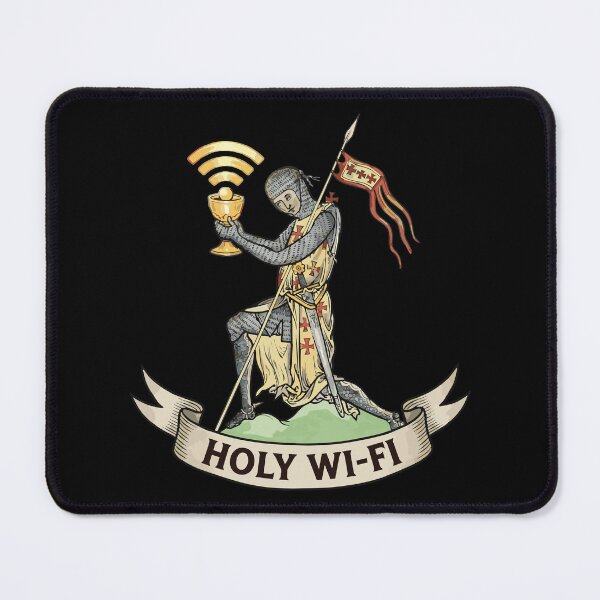 Item preview, Holy Wi-Fi Medieval Knight - Funny Manuscript Meme designed and sold by Virtualstars.