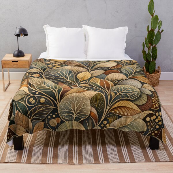 Item preview, Earthy Botanical Leaves Pattern Art - Abstract Autumn Foliage Nature Decor in Sage and Terracotta by Vivaan Studio designed and sold by Vivaan Studio.