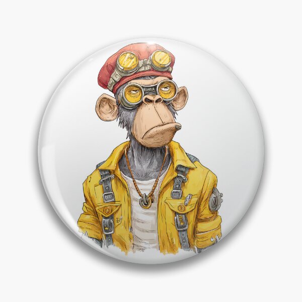Item preview, Steampunk Chimpanzee Aviator Saint Valentine's Day - Cool Grumpy Monkey Art Print designed and sold by DesignArtist.ia.