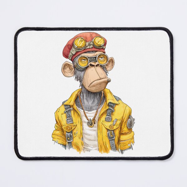 Item preview, Steampunk Chimpanzee Aviator Saint Valentine's Day - Cool Grumpy Monkey Art Print designed and sold by DesignArtist.ia.